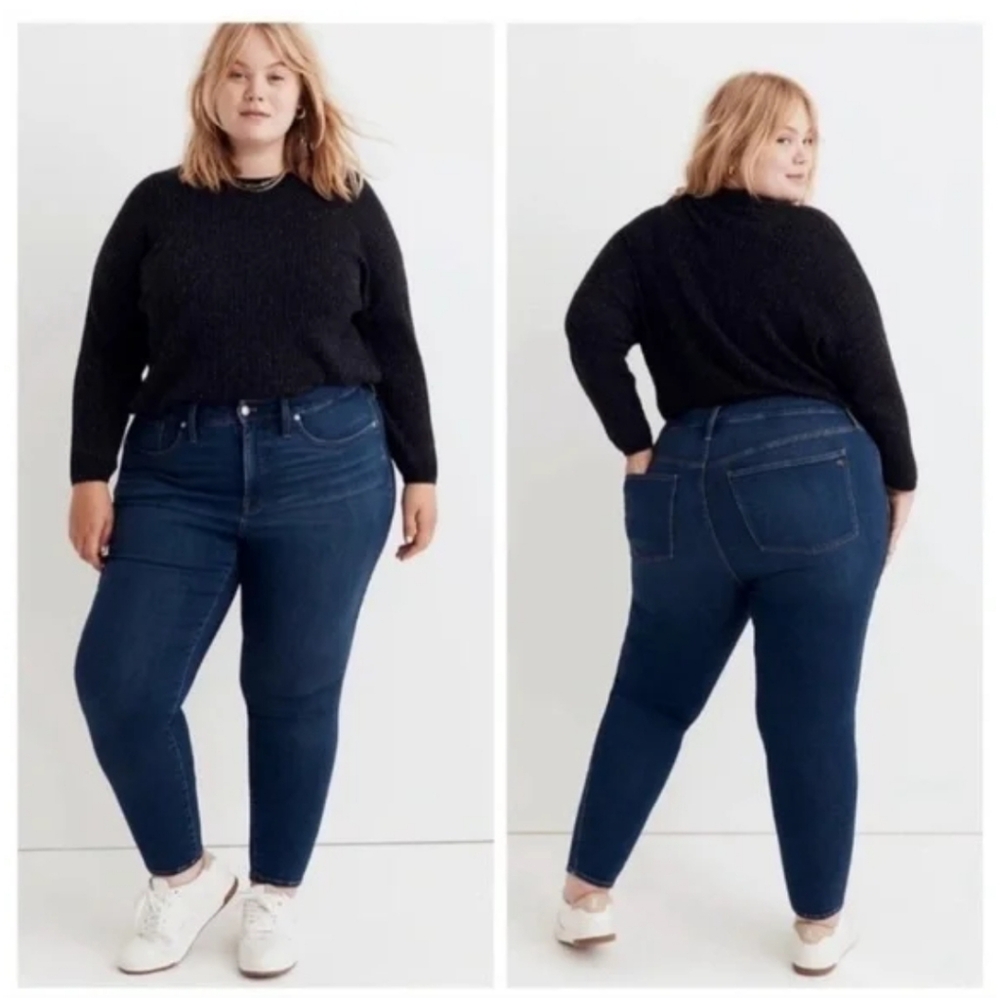 Madewell 10 Inch High Rise Dark Wash Normcore Skinny Jeans Women's Plus Size 37